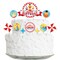 Big Dot of Happiness Carnival - Step Right Up Circus - Carnival Themed Birthday Party Cake Decorating Kit - Happy Birthday Cake Topper Set - 11 Pieces